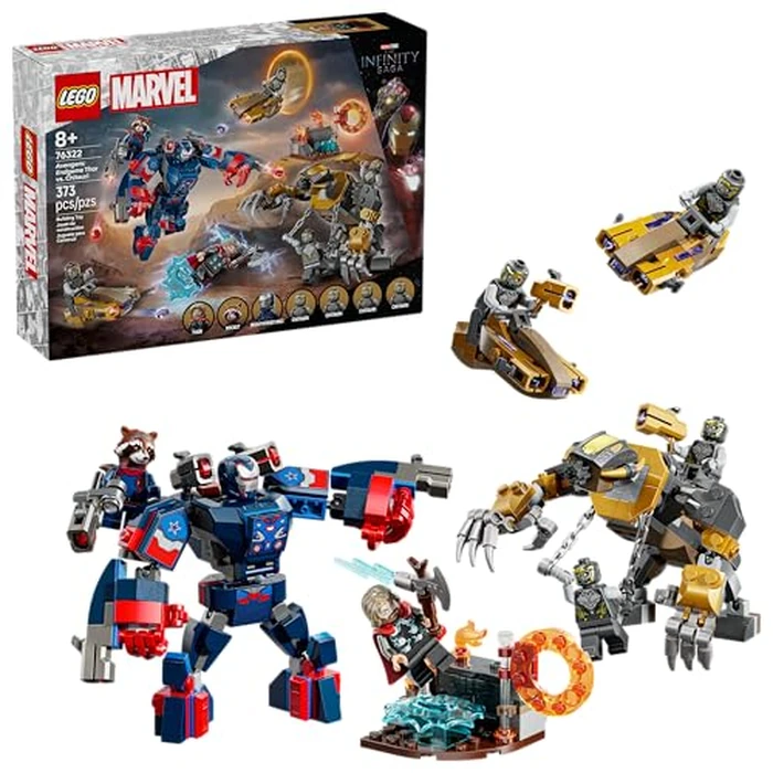 LEGO Marvel Avengers: Endgame Thor vs. Chitauri Building Toy - Pretend Playset W/ 7 Toy Minifigures for Boys & Girls, Ages 8+ - Super Hero Building Blocks for Kids - Gift Idea for Birthdays - 76322 by LEGO - Used - Like New condition