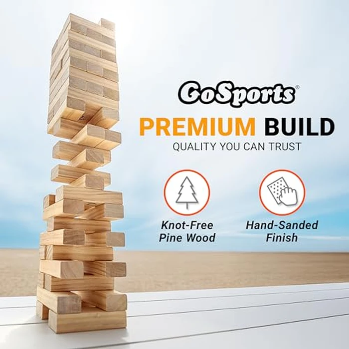 GoSports 3 Ft Large Wooden Toppling Tower - Includes Bonus Rules with Gameboard - Choose Your Style by GoSports - Image 3
