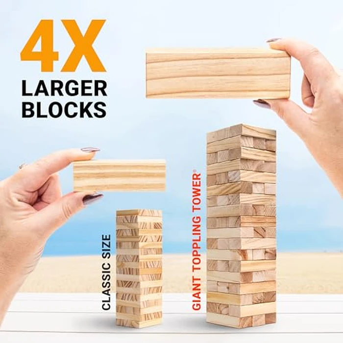 GoSports 3 Ft Large Wooden Toppling Tower - Includes Bonus Rules with Gameboard - Choose Your Style by GoSports - Image 5