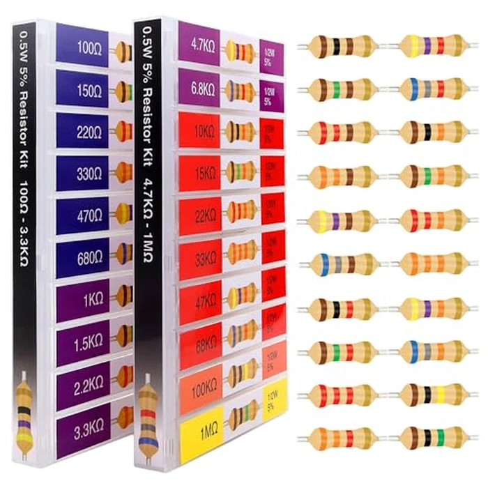 EEEEE 1/2w 20 Values 300pcs 100 Ohm - 1M Ohm with 5% Carbon Resistor Assortment Kit and Electrical Industrial Assorted Set K Ohm Pack for Led Lights by EEEEE - Used - Like New condition - US$8.99