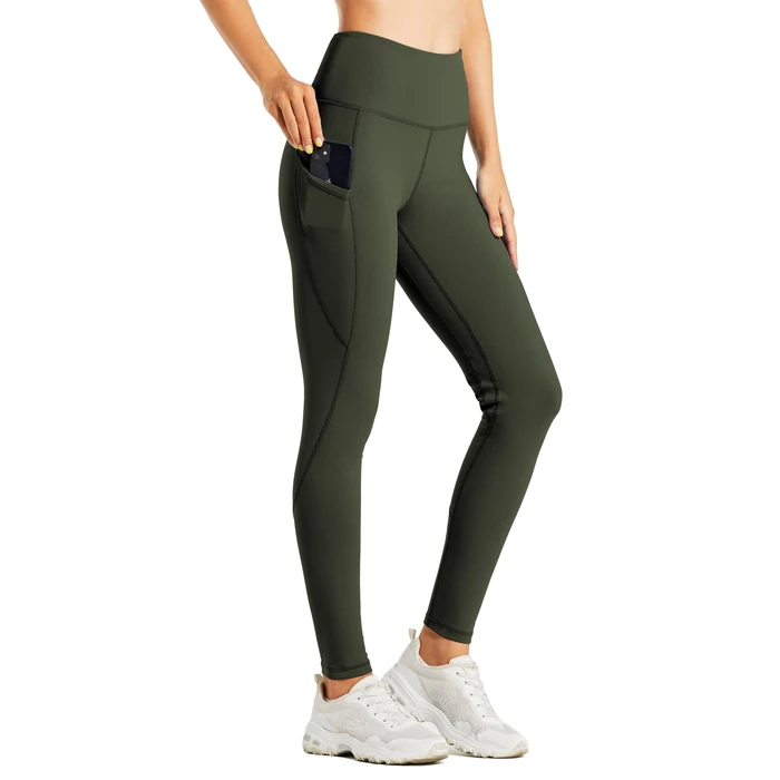 Willit Women's Fleece Lined Leggings Water Resistant Winter Pants Thermal High Waisted Yoga Hiking Running Tights Pockets Olive Green S by Willit - Used - Like New condition - US$25.49