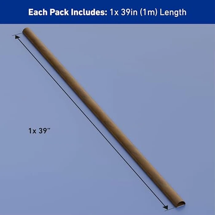 D-Line Half Round Cord Hider, Patented Cable Cover, Hide TV Wall Mount Wires, Raceway for Cords, Decorative Wire Covers, Paintable, Adhesive - 1x 1.18in W x 0.59in H x 39in L - Wood-Effect by D-Line - Image 4