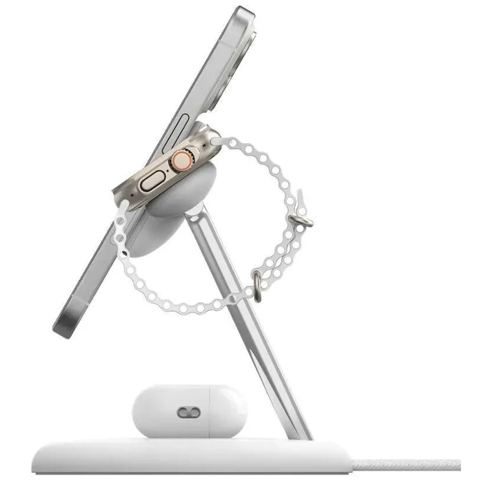 Belkin BoostCharge Pro 3-in-1 Magnetic 15W Charging Stand - White by Belkin - Image 2