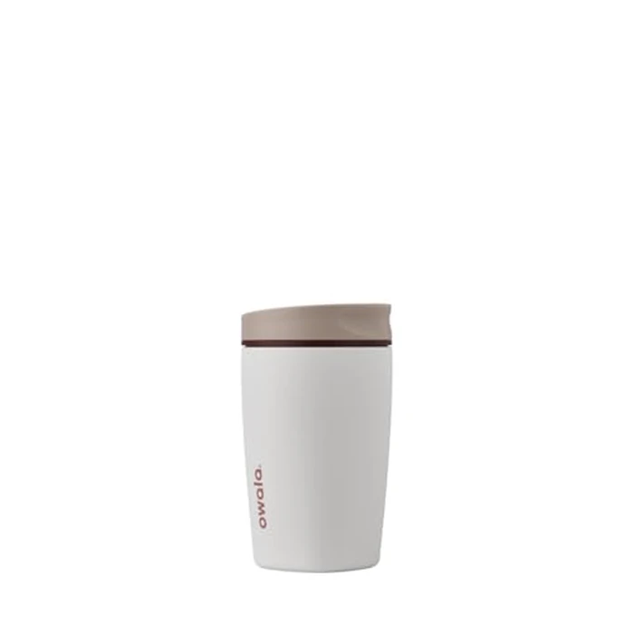 Owala SmoothSip Slider Insulated Stainless Steel Coffee Tumbler, Reusable Iced Coffee Cup, Hot Coffee Travel Mug, BPA Free 12 oz, Vanilla Bean by Owala - Used - Acceptable condition - CA$24.49