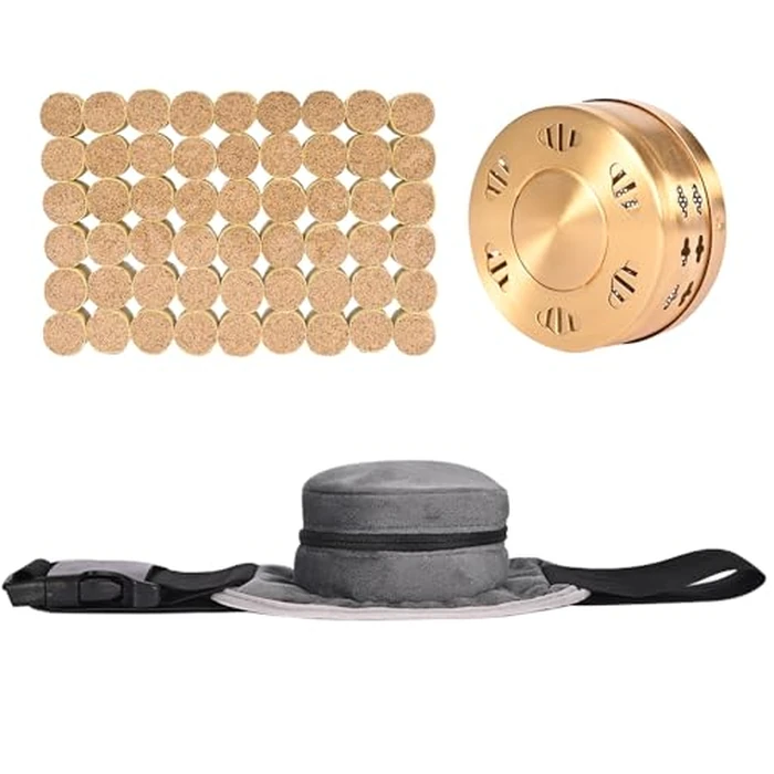 10-Years Purity 60:1 Ratio 54 Rolls Sticks Pure Moxibustion + 1 Copper Portable Smokeless Mugwort Moxibustion Moxa Box Round Shape Burner+1 Acupoint Map (New Moxibustion Set Pro) by Sugpey - Used - Like New condition