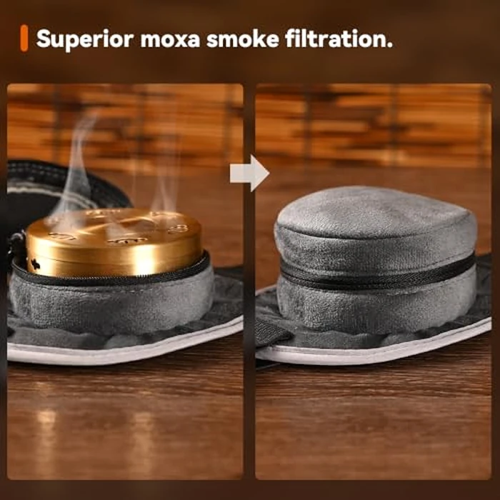 10-Years Purity 60:1 Ratio 54 Rolls Sticks Pure Moxibustion + 1 Copper Portable Smokeless Mugwort Moxibustion Moxa Box Round Shape Burner+1 Acupoint Map (New Moxibustion Set Pro) by Sugpey - Image 3