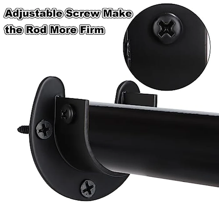 ABuff 10 Pack Stainless Steel Closet Rod Bracket, 1-1/4 Inch Closet Rod Holder, Heavy Duty Closets Rods Support Brackets, U Shaped Closets Pole Sockets Flange Rods Holder for Curtain Rodd (Black) by ABuff - Image 5