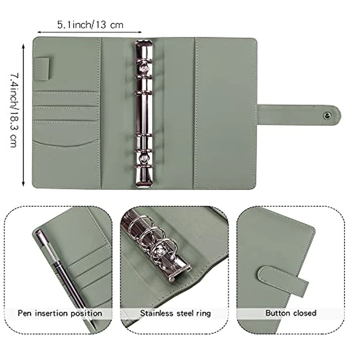 LXWHYP Money Saving Binder, Savings Challenges Book with for Cash Envelopes, 12pcs Zipper Envelopes A6 Budget Binder, Budget Planner for Managing Budgets and Saving Money -(Gray-7.4IN) by LXWHYP - Image 3