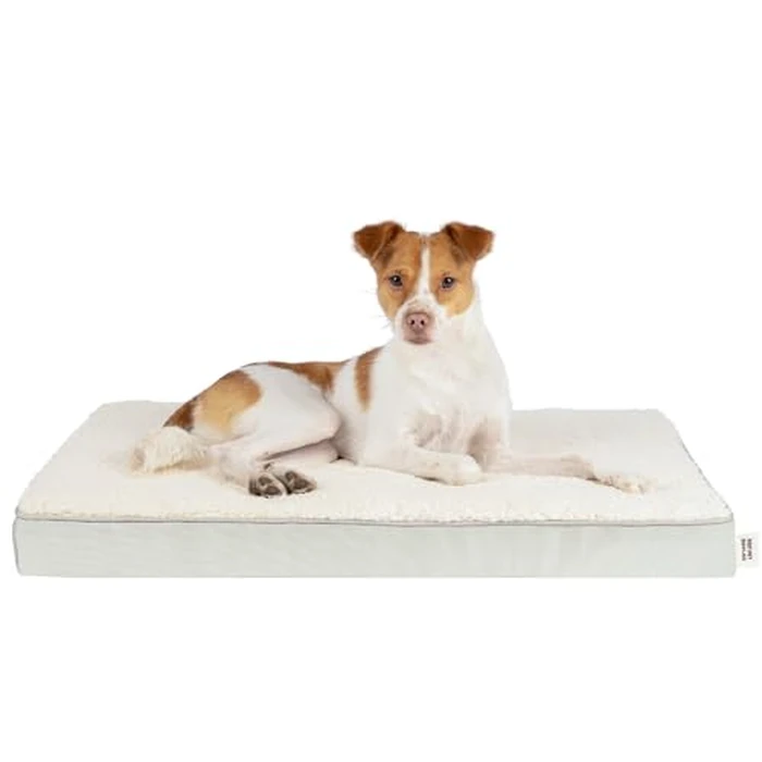 Best Pet Supplies Orthopedic Dog Bed with Memory Foam, Washable Dog Crate Mat for Small, Medium & Large Dogs, Thick Mattress for Crates, Kennels or Floor, Waterproof Pet Bed - Beige, 24 x 16 x 3 by Best Pet Supplies - Used - Like New condition