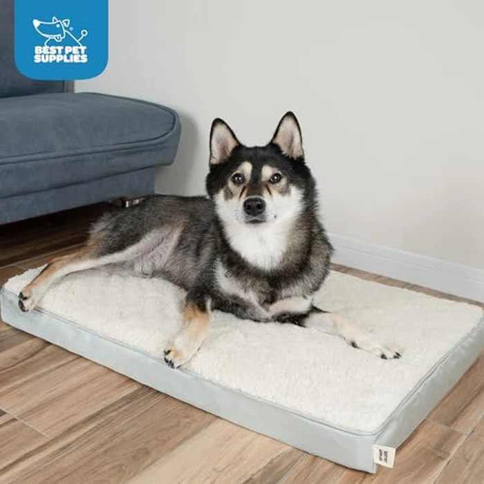 Best Pet Supplies Orthopedic Dog Bed with Memory Foam, Washable Dog Crate Mat for Small, Medium & Large Dogs, Thick Mattress for Crates, Kennels or Floor, Waterproof Pet Bed - Beige, 24 x 16 x 3 by Best Pet Supplies - Image 7