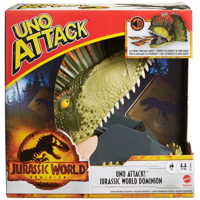 Mattel Games UNO Attack Jurassic World Dominion Card Game with Dinosaur Card Launcher for 2 to 10 Players Ages 7 Years & Older, Toy Gift and Collectible (Amazon Exclusive) by Mattel Games - Used - Very Good condition - US$22.19