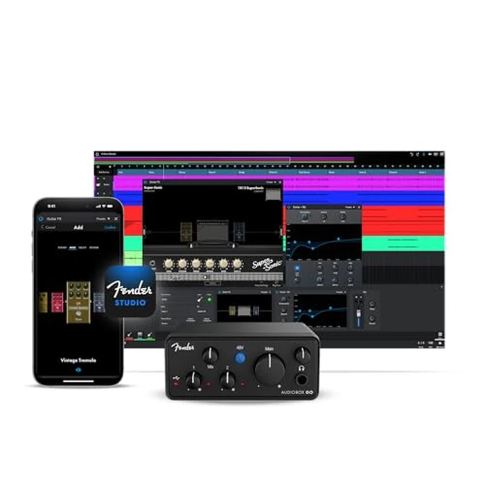 Fender AudioBox GO USB Audio Interface, for Guitarist, Vocalist, or Producer. Includes easy to use software, Fender Studio app, Amp and FX pack to create Studio Quality recordings. PC/Mac by Fender - Image 1