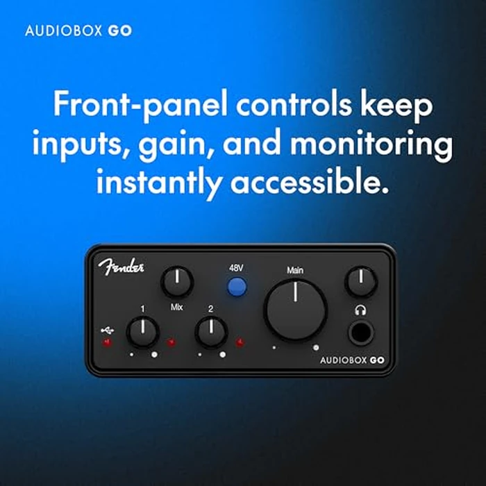 Fender AudioBox GO USB Audio Interface, for Guitarist, Vocalist, or Producer. Includes easy to use software, Fender Studio app, Amp and FX pack to create Studio Quality recordings. PC/Mac by Fender - Image 6