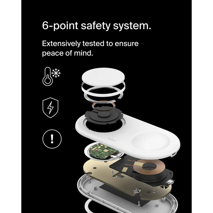 Belkin 3-in-1 MagSafe-Compatible Wireless Charging Pad with Qi2 15W - iPhone Charger - Fast Charging Wireless Charging Station for iPhone 16, 15, & 14 Series, AirPods, Apple Watch, & More - White by Belkin - Image 7