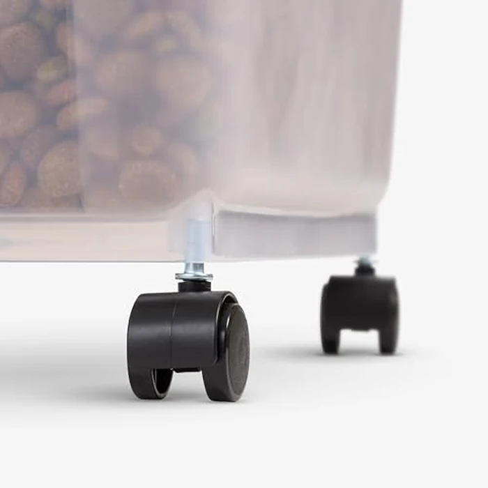 IRIS USA Dog Food Storage Container 58 lbs, Attachable Wheels, & Included Scoop, for Dog Cat Birds and other Pets, Food Storage Bin, Keep Fresh, Easy Mobility, BPA Free - Made in the USA, Dark Gray by IRIS USA - Image 7