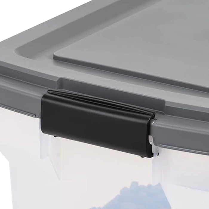 IRIS USA Dog Food Storage Container 58 lbs, Attachable Wheels, & Included Scoop, for Dog Cat Birds and other Pets, Food Storage Bin, Keep Fresh, Easy Mobility, BPA Free - Made in the USA, Dark Gray by IRIS USA - Image 9