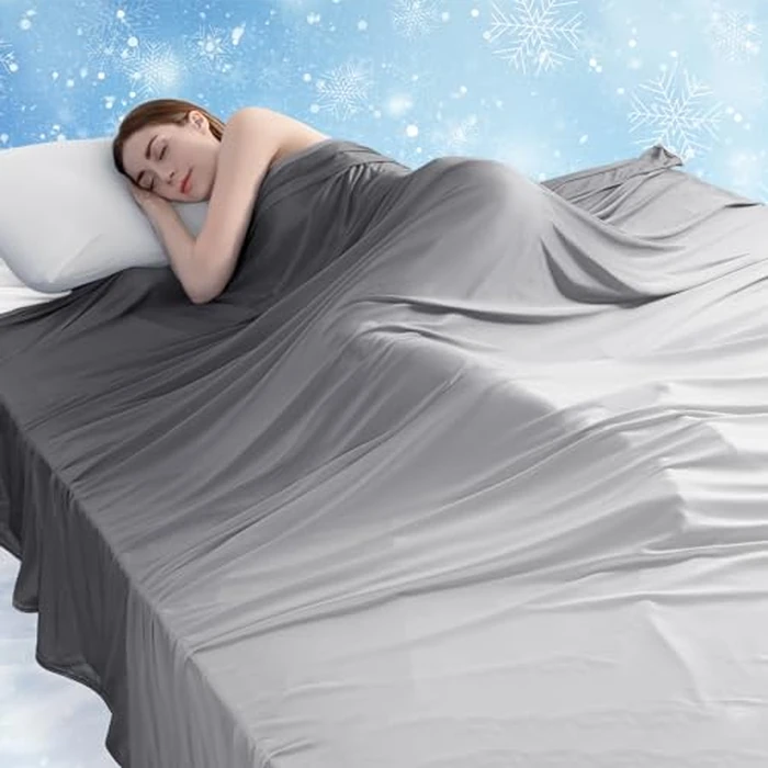 LUXEAR Cooling Blanket Throw, Arc-Chill Q-Max >0.5 for Hot Sleepers, Absorbs Heat to Keep Body Cool for Night Sweats, Lightweight Summer Cool Blankets for Sleeping, Gifts for Women & Men,Gradient Grey by LUXEAR - Used - Like New condition - US$18.92