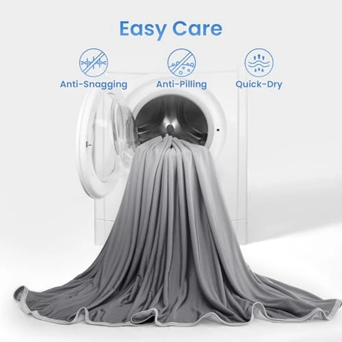 LUXEAR Cooling Blanket Throw, Arc-Chill Q-Max >0.5 for Hot Sleepers, Absorbs Heat to Keep Body Cool for Night Sweats, Lightweight Summer Cool Blankets for Sleeping, Gifts for Women & Men,Gradient Grey by LUXEAR - Image 5
