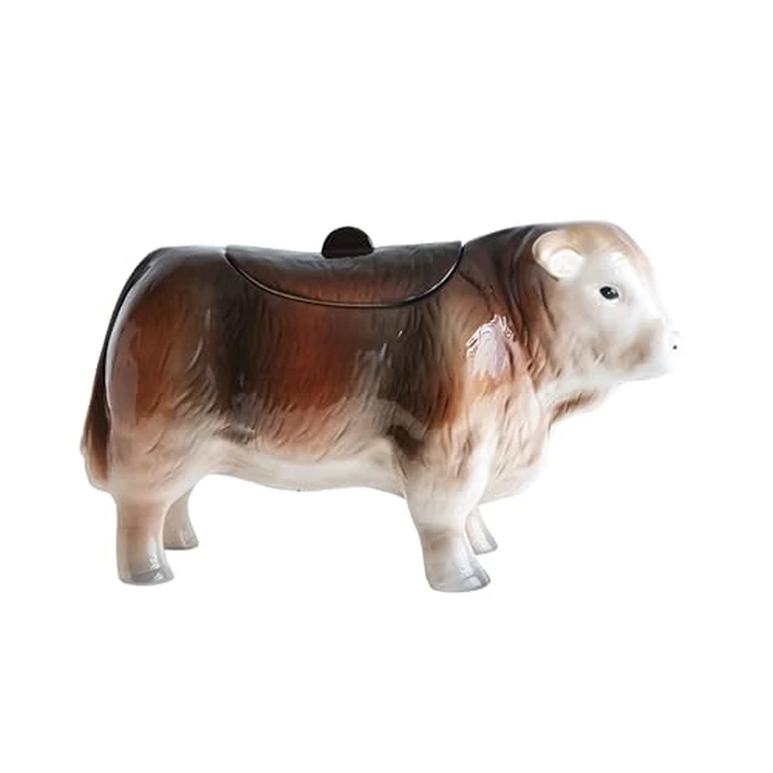 Vintage Ceramic Cow Shaped Cookie Jar by Creative Co-Op - Image 3