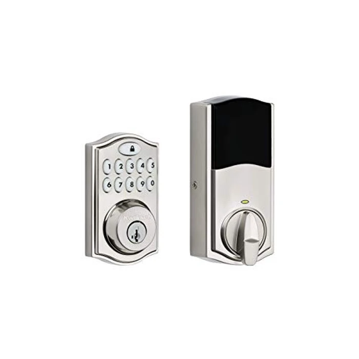 Kwikset 914 Traditional Keypad SmartCode Electronic Deadbolt Smart Lock featuring SmartKey Security and ZigBee 3.0 Technology in Satin Nickel by Kwikset - Used - Acceptable condition