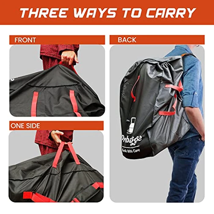 Car Seat Travel Bag for Airplane - Foldable Gate Check Car Seat Bag for Air Travel - Durable Infant Bag Cover with Adjustable Straps - Convertible Car Seat Backpack, Infant Carrier and Booster Seat by PROBAGGIE - Image 5