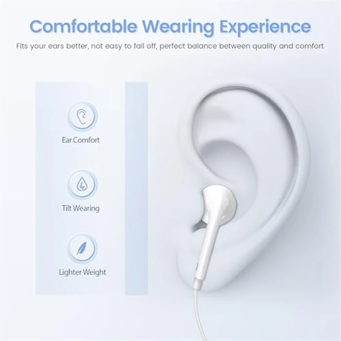 2 Pack-USB C Headphones for iPhone 17/16/15, Type C Earbuds Wired Earbuds with Microphone & Remote Control Noise Cancelling Earphones, Compatible with iPhone 17/16/15 Pro Max, iPad, Most USB C Jack by Nvnceiw - Image 4