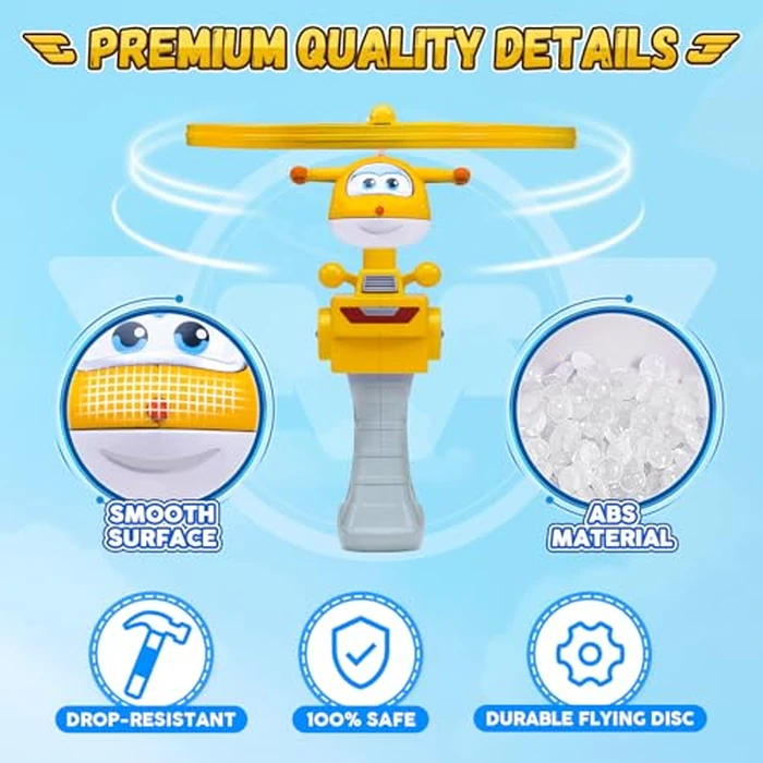 Super Wings Outdoor Toys, Golden Boy Flying Toys for Kids Ages 3-5 4-8, Toddler Outdoor Games Flying Discs, Outside Toys Airplane Launcher Toy for Kids Boys Girls Age 3 4 5 6 7 8 9+ by Super Wings - Image 3