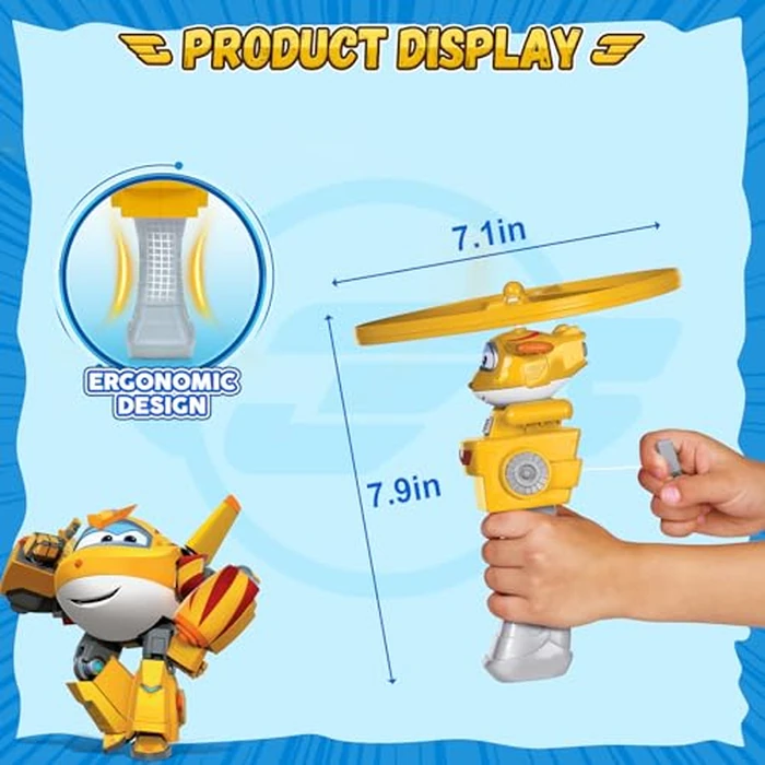 Super Wings Outdoor Toys, Golden Boy Flying Toys for Kids Ages 3-5 4-8, Toddler Outdoor Games Flying Discs, Outside Toys Airplane Launcher Toy for Kids Boys Girls Age 3 4 5 6 7 8 9+ by Super Wings - Image 6