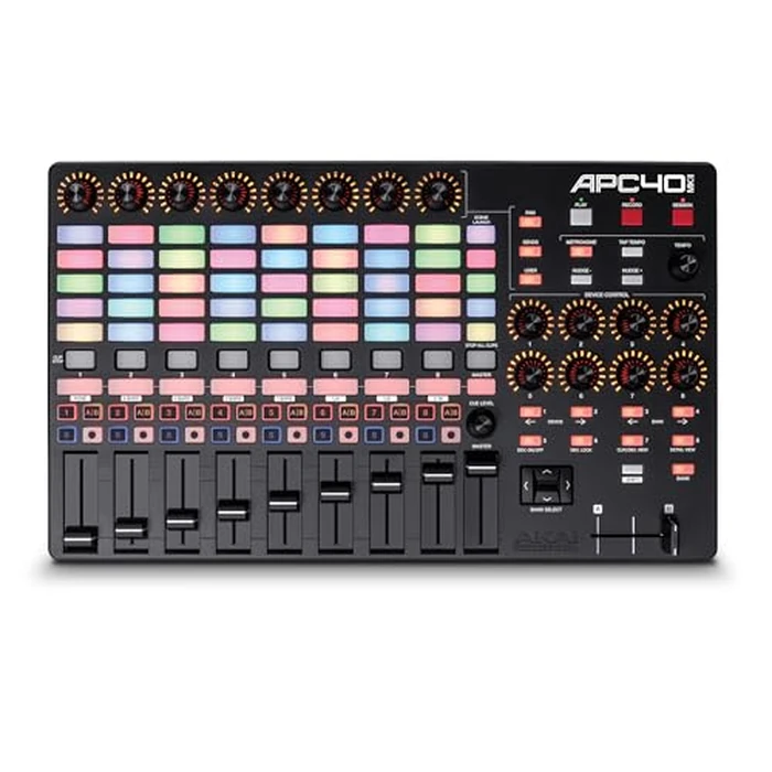 Akai Professional APC40 MKII - USB MIDI Controller for 1 to 1 Mapping with Ableton Live Lite with 5x8 Clip Launch Matrix, Knobs and Faders, Pro Software Suite Included by Akai Professional - Used - Like New condition - US$317.59