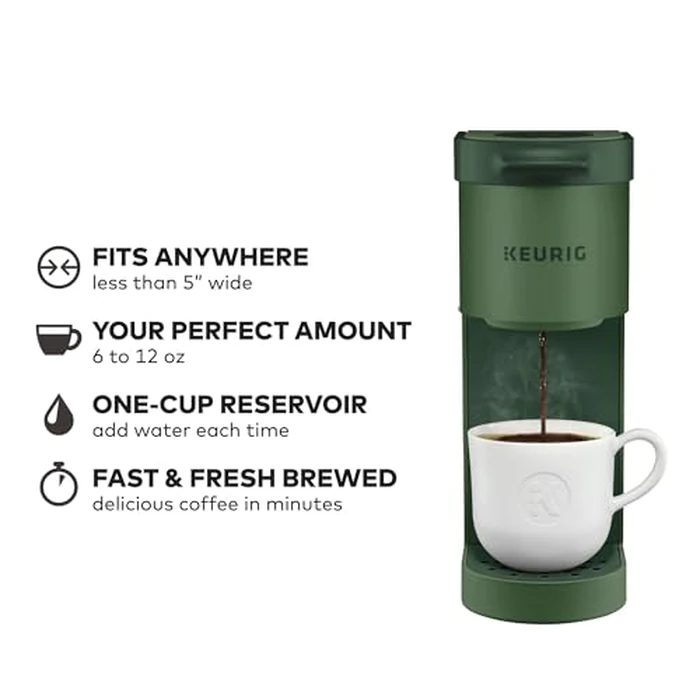 Keurig K-Mini Single Serve K-Cup Pod Coffee Maker, 6 to 12oz Brew size, with Cord Storage, Perfect for Small Spaces, Evergreen by Keurig - Image 3