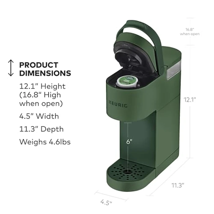 Keurig K-Mini Single Serve K-Cup Pod Coffee Maker, 6 to 12oz Brew size, with Cord Storage, Perfect for Small Spaces, Evergreen by Keurig - Image 4