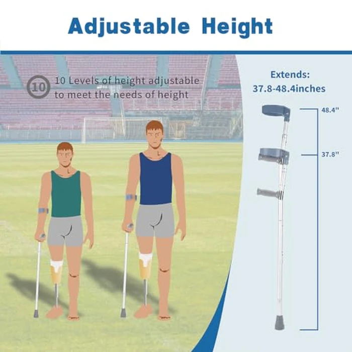 LIXIANG - Forearm Crutches for Adults, Adjustable Adult Crutches, Arm Crutches Forearm,2 Unit by LIXIANG - Image 3