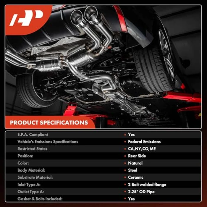 A-Premium Rear Catalytic Converter with Gasket Kit Direct-Fit Compatible with Mazda 5 2006-2010 2012-2015, 2.3L 2.5L, E.P.A. Compliant by A-Premium - Image 3
