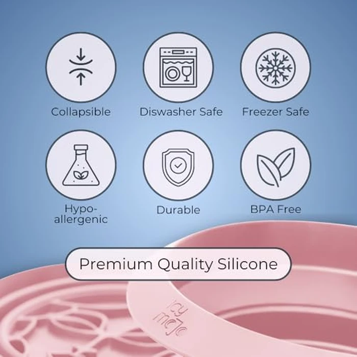 Icy-Mojo Facial Cold Plunge(TM) | Collapsible Silicone Ice Facial Bowl with Built-In Ice Tray | Portable Face Ice Bath for Skin Tightening, Puffiness, Acne Relief & Glow (Soft Pink) (Soft Pink) by Icy-Mojo - Image 5