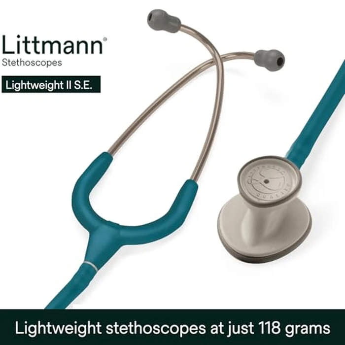 3M Littmann Lightweight II S.E. Stethoscope, 2452, 28" Caribbean Blue Tube by Littmann - Image 2