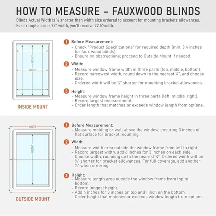 DEZ FURNISHINGS Cordless 2" Smooth Faux Wood Blind, 20" W x 48" H, Smooth White by DEZ Furnishings - Image 6