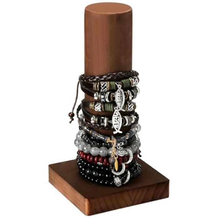 Threehoney Scrunchie Bracelet Display Stand Holder for Vendors 4 x 4 x 8 Inches Solid Wood Hair Tie Jewelry Storage Organizer for Women Store Showcase Home by Threehoney - Used - Like New condition - US$13.87