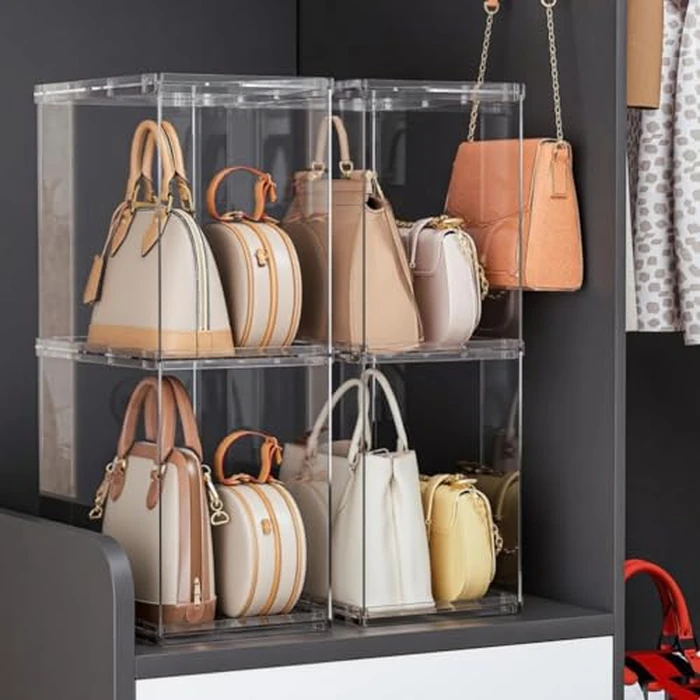 5 Pack Purse Organizer for Closet,Clear Acrylic Display Case for Handbag Organizer, Purse Storage Box, Plastic Storage Bins for Book, Collectibles, Cosmetic (5PC-L) by frtzal - Image 4