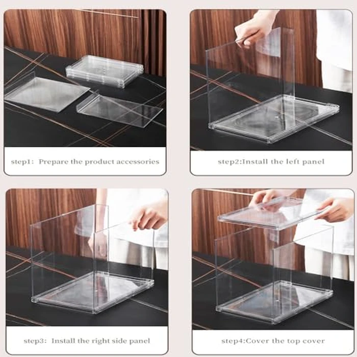 5 Pack Purse Organizer for Closet,Clear Acrylic Display Case for Handbag Organizer, Purse Storage Box, Plastic Storage Bins for Book, Collectibles, Cosmetic (5PC-L) by frtzal - Image 5