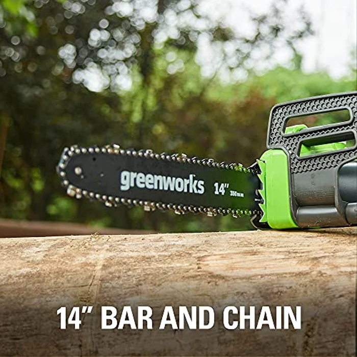 Greenworks 9 Amp 14-Inch Corded Chainsaw with Tool-less Chain Tensioning & Auto Oiling, Electric Handheld Chainsaw for Garden Yard Maintenance Tree Felling Triming, Firewood Cutting Logging Pruning by Greenworks - Image 4