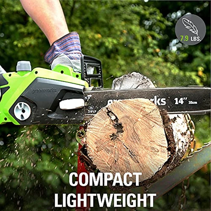 Greenworks 9 Amp 14-Inch Corded Chainsaw with Tool-less Chain Tensioning & Auto Oiling, Electric Handheld Chainsaw for Garden Yard Maintenance Tree Felling Triming, Firewood Cutting Logging Pruning by Greenworks - Image 6