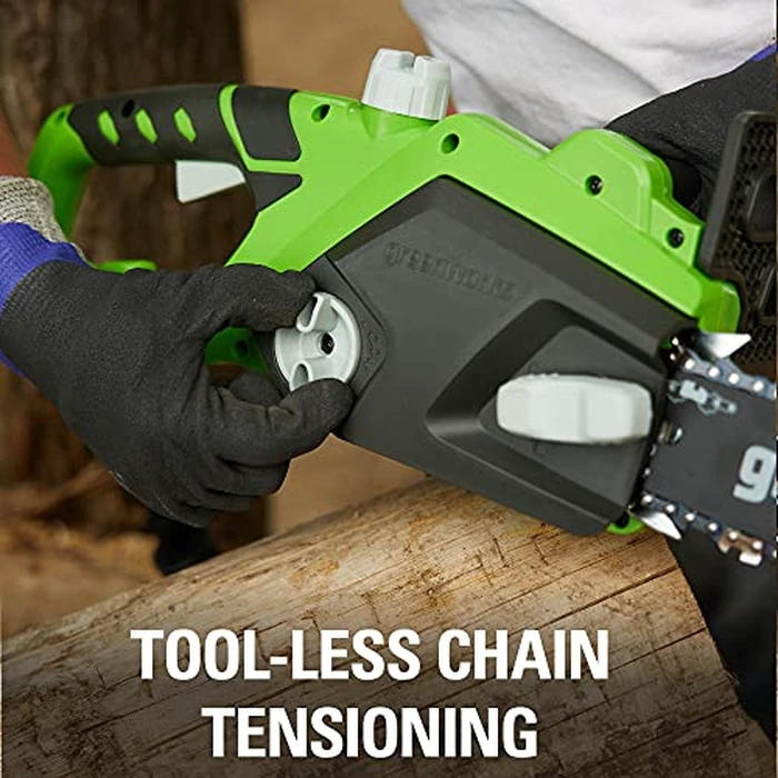Greenworks 9 Amp 14-Inch Corded Chainsaw with Tool-less Chain Tensioning & Auto Oiling, Electric Handheld Chainsaw for Garden Yard Maintenance Tree Felling Triming, Firewood Cutting Logging Pruning by Greenworks - Image 7