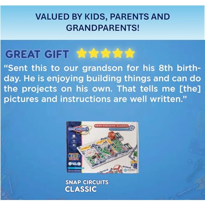 Snap Circuits Classic SC-300 Electronics Exploration Kit | Over 300 Projects | Full Color Manual Parts | STEM Educational Toy for Kids 8+ 2.3 x 13.6 x 19.3 inches by Snap Circuits - Image 4