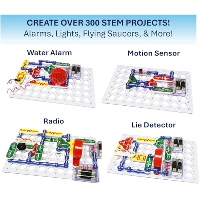 Snap Circuits Classic SC-300 Electronics Exploration Kit | Over 300 Projects | Full Color Manual Parts | STEM Educational Toy for Kids 8+ 2.3 x 13.6 x 19.3 inches by Snap Circuits - Image 5
