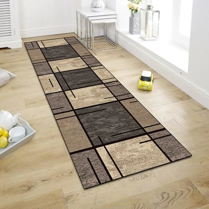 WTHYGB Runner Rug for Hallway, 2.6'x8' Non-Slip Machine Washable Rugs for Entrance Indoor, Long Modern Area Rug, 6mm Low Pile Carpet for Bedroom Laundry Kitchen Laundry Room, Beige by WTHYGB - Used - Very Good condition