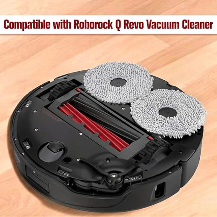 8Pcs Microfiber Mop Cloth & Mop Tray Compatible with Roborock Q Revo Vacuum Cleaner, Washable Mop Pad Replacement Accessories Cloth Holder Mount Spare Parts by BuleVina - Image 8
