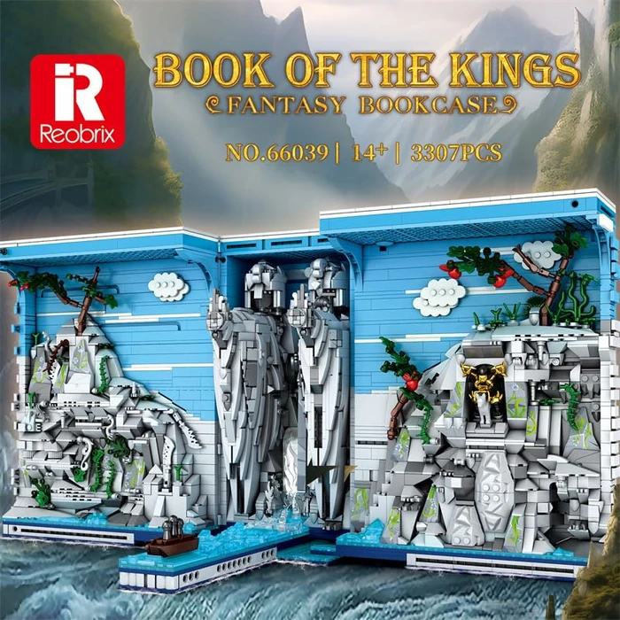Reobrix 66039 Gates of Argonath Building Blocks Set, 2977 PCS Lord of The Rings Book Nook Kit with LED Light, Middle Earth Book Ends for Home Decor, Building Toy for Teens 14+ and Adults by Reobrix - Image 2