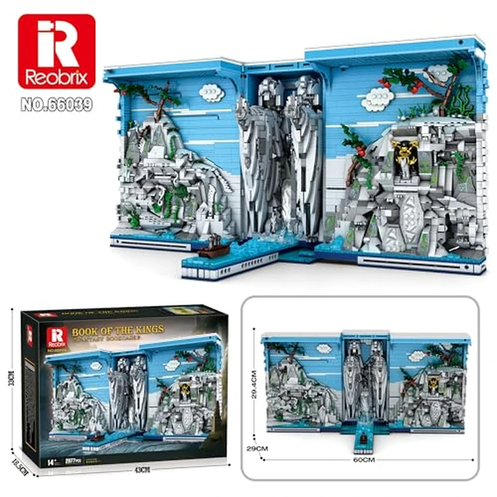 Reobrix 66039 Gates of Argonath Building Blocks Set, 2977 PCS Lord of The Rings Book Nook Kit with LED Light, Middle Earth Book Ends for Home Decor, Building Toy for Teens 14+ and Adults by Reobrix - Image 7