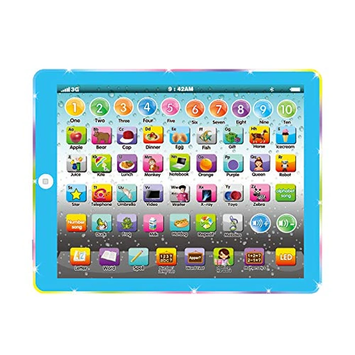 Toddler Learning Tablet, Educational Kids Toy with Lights & Sounds, Words Spelling Numbers Music Interactive Early Learning Gift for 2345 Years Old, Blue(Blue) by Wenbeier - Used - Acceptable condition - CA$13.82