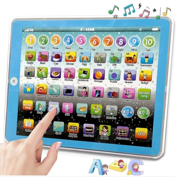 Toddler Learning Tablet, Educational Kids Toy with Lights & Sounds, Words Spelling Numbers Music Interactive Early Learning Gift for 2345 Years Old, Blue(Blue) by Wenbeier - Image 2